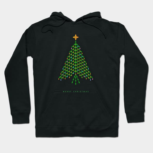 Merry Christmas with elegant crystal Christmas Tree design Hoodie by kindsouldesign